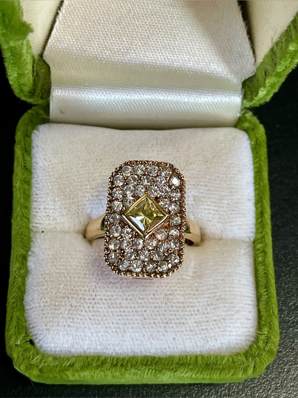 Rare VTG Farrah Fawcett 925 Sterling 18k Gold Vermeil  Cocktail Ring